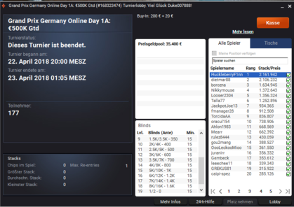 partypoker Grand Prix Germany Online Day 1a